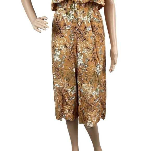 O'Neill Jumpsuit Size L Yellow Peony Print - Picture 3 of 7